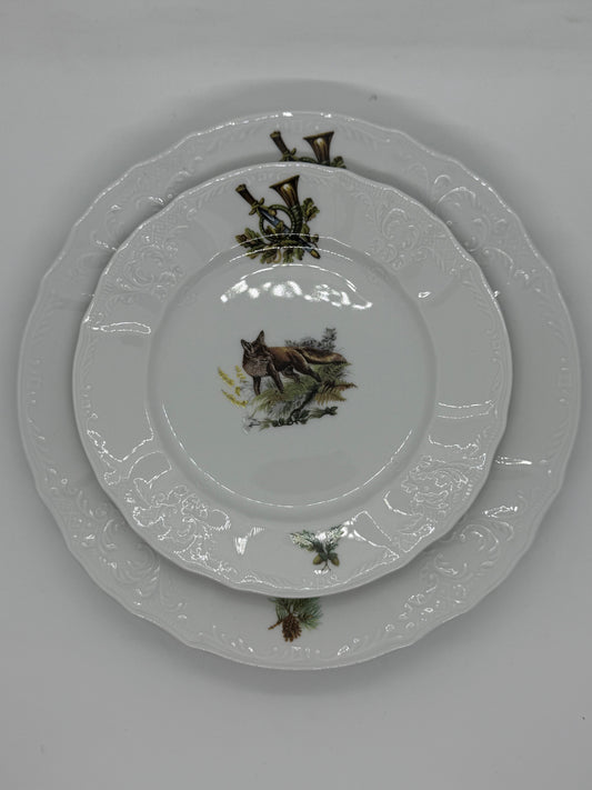 Set 18 piese farfurii ceramica motive vanatoare - Articole de Vanatoare