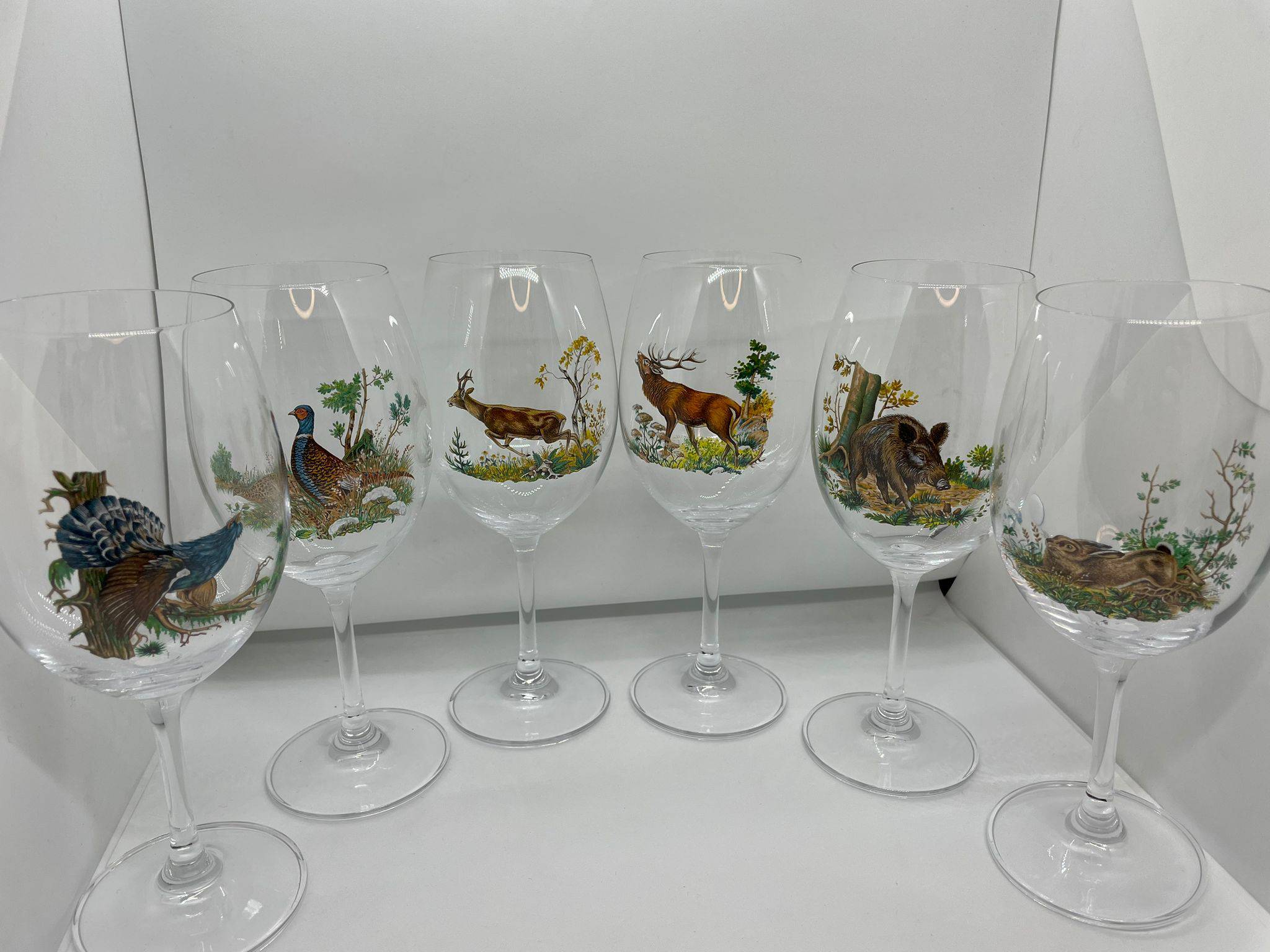 SET PAHARE VIN ROSU MOTIV VANATOARE 350ml - Articole de Vanatoare