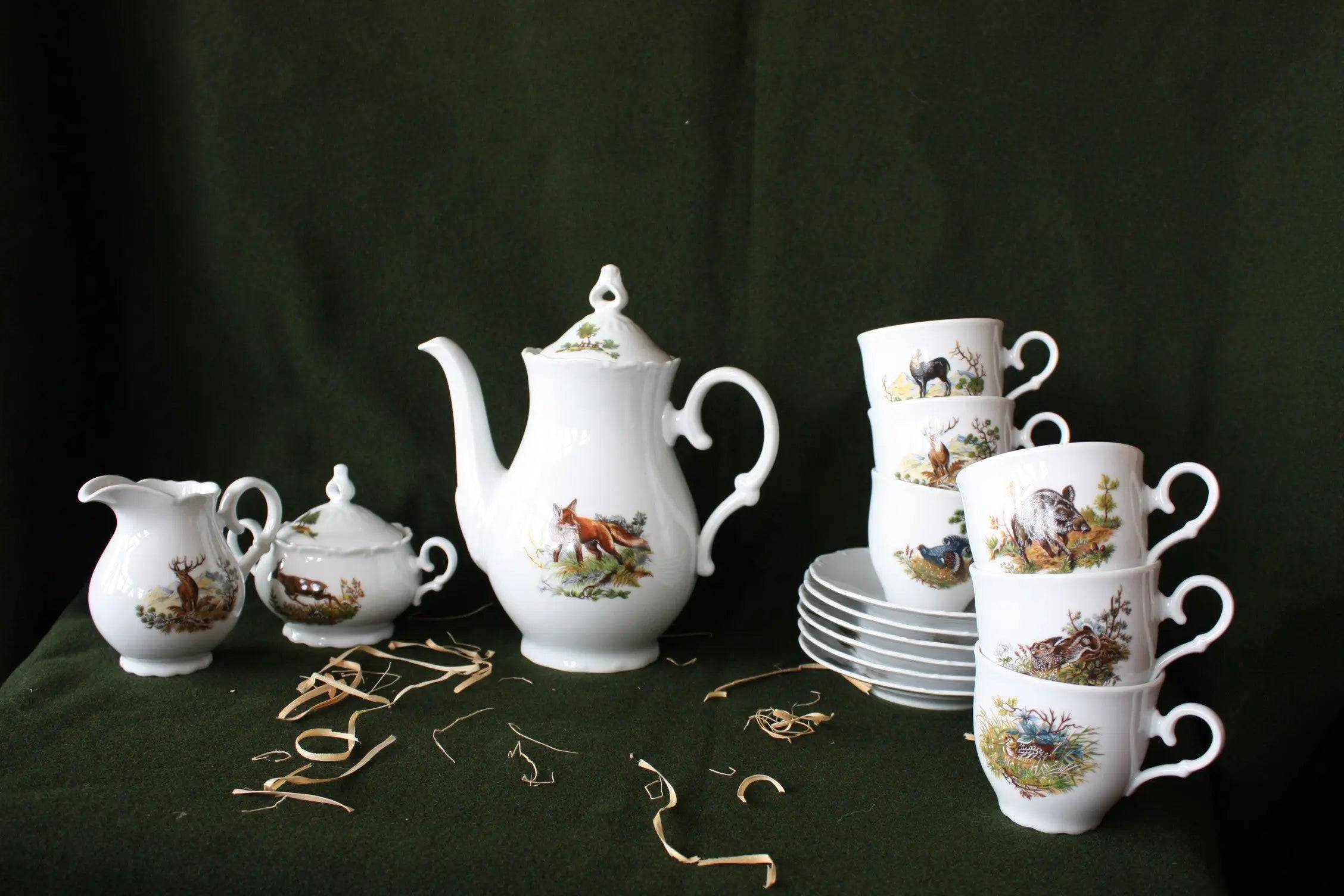 Set cafea ceai motive vanatoare - Articole de Vanatoare