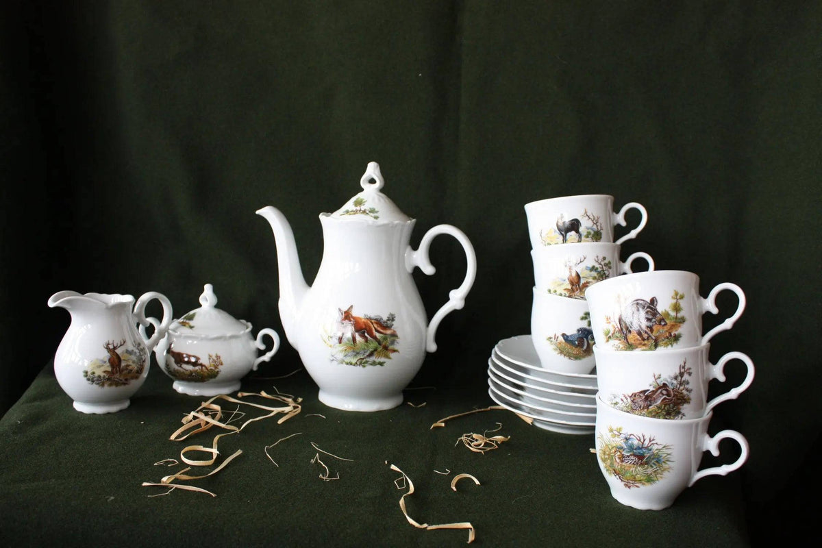 Set cafea ceai motive vanatoare - Articole de Vanatoare