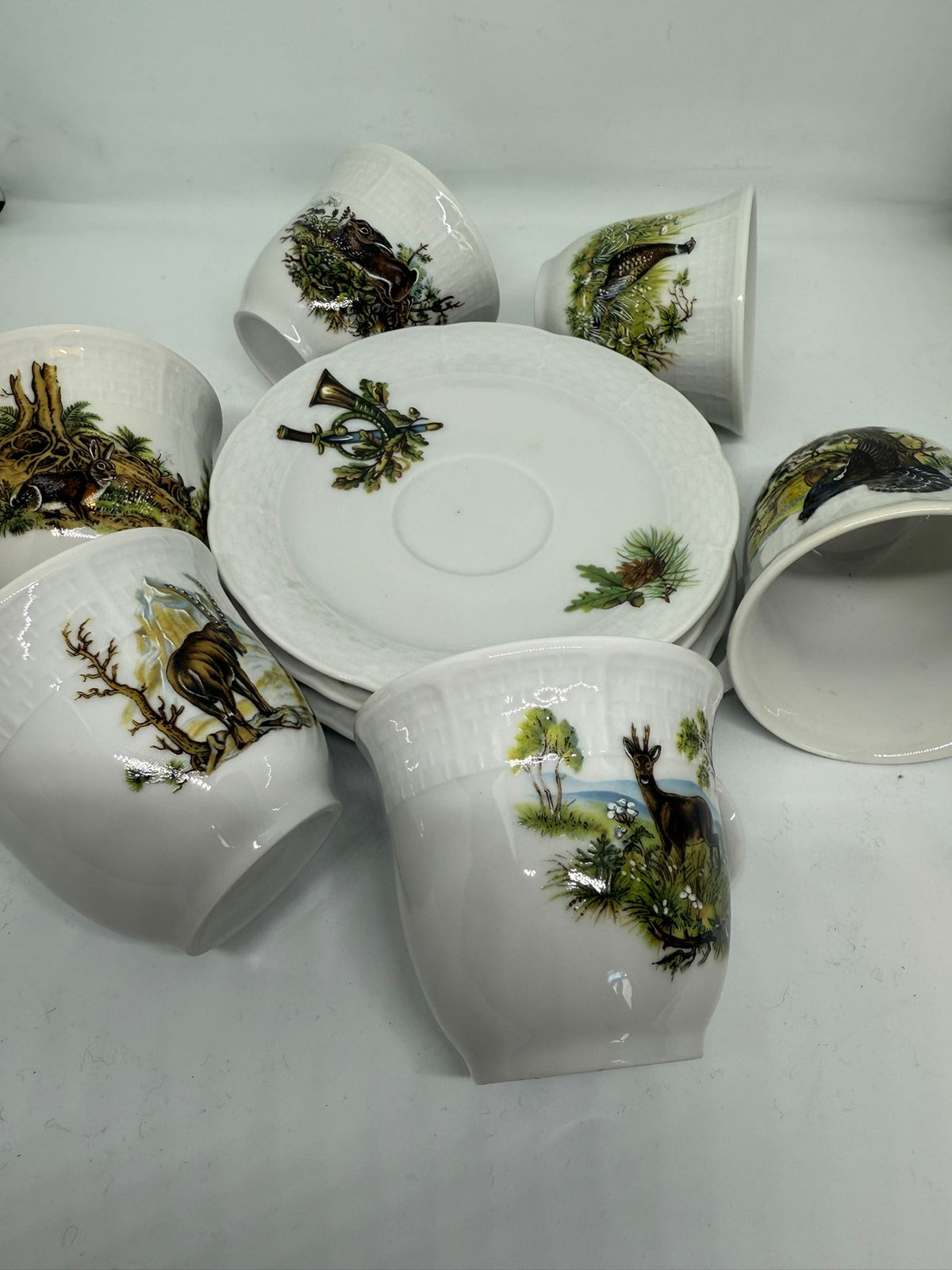 Set portelan cesti cafea motiv vantoare - Articole de Vanatoare