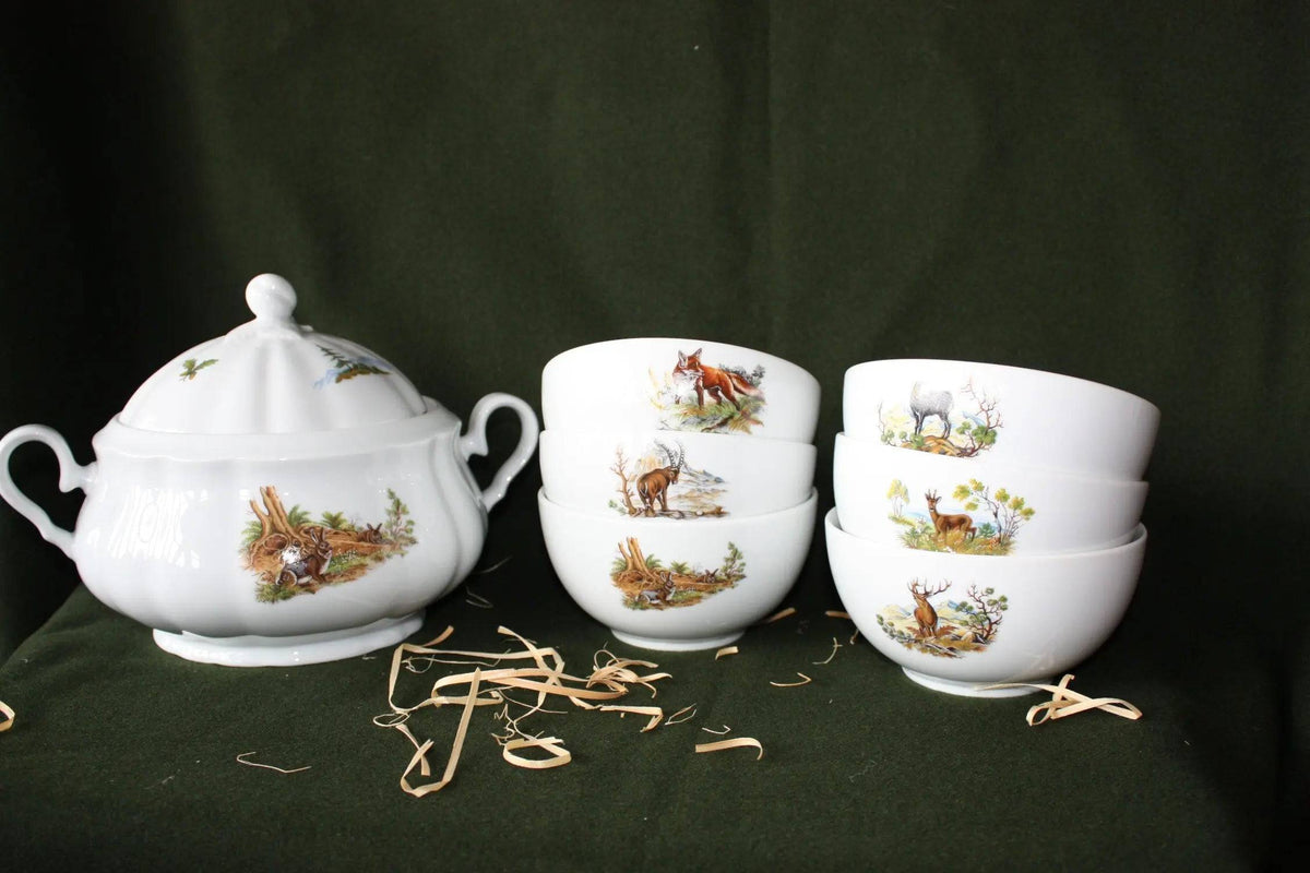 Set supa decorat motive vanatoare - Articole de Vanatoare