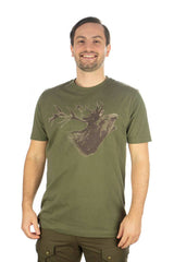 Tricou Orbis kaki imprimeu cerb - Articole de Vanatoare