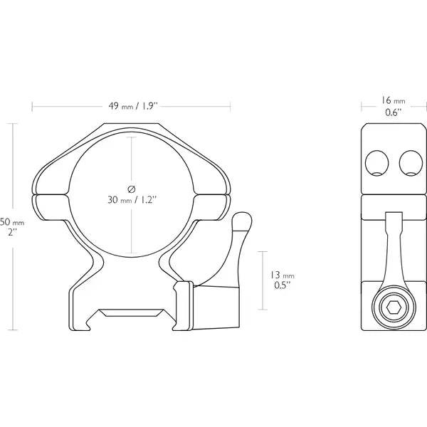 Set Ring Quick Hawke Medium 30MM pt sina Weaver