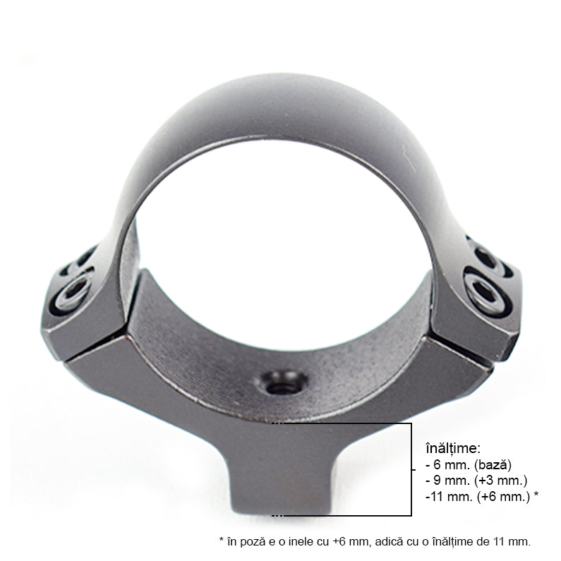 Inele inalte  30mm din Otel compatibile cu monturile CZ, ZH, ZB, BAIKAL, BRNO