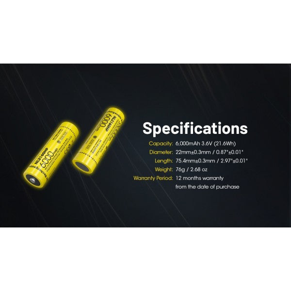 Nitecore NL2160HP, High Drain, Acumulator 21700, Li-Ion, 6000 mAh, 20A