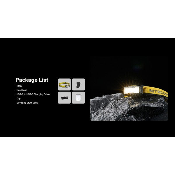 Nitecore NU27, Lanterna Frontală, Reîncărcabilă USB-C, 600 Lumeni, 123 Metri