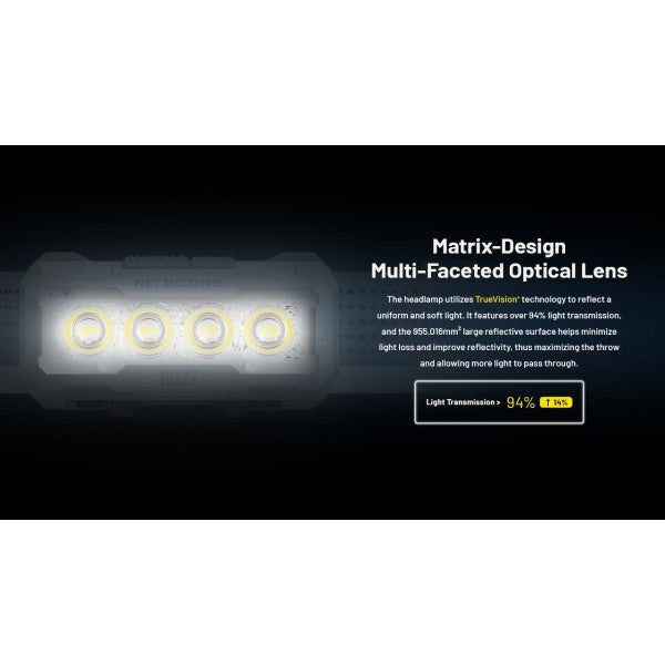 Nitecore NU27, Lanterna Frontală, Reîncărcabilă USB-C, 600 Lumeni, 123 Metri