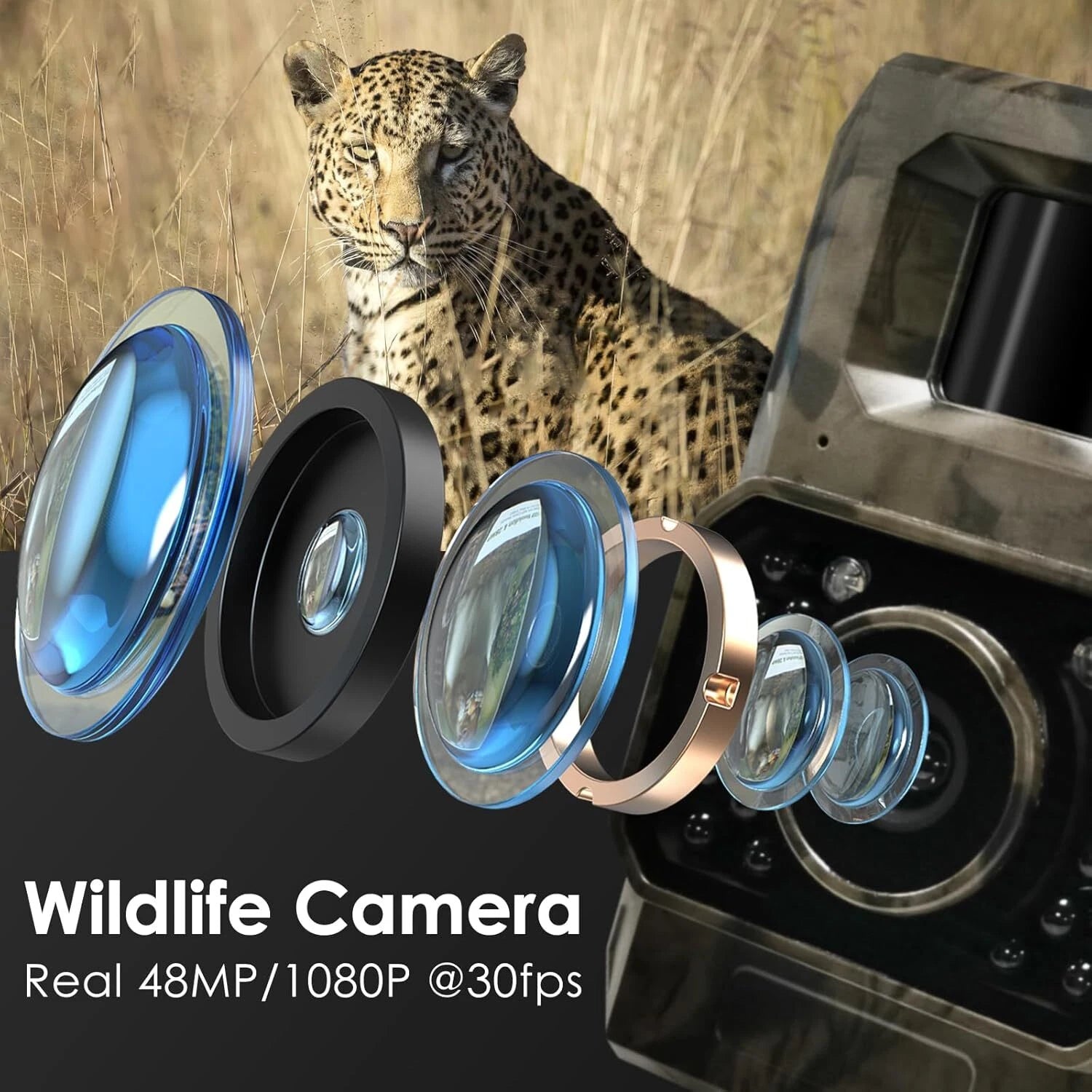 LYNXCAM Camera monitorizare 48 MP 30FPS  WiFi Bluetooth FULL HD leduri invizibile ,panou solar