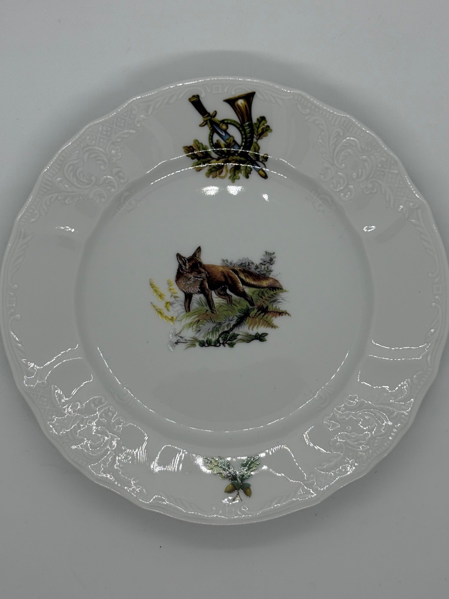Set 18 piese farfurii ceramica motive vanatoare