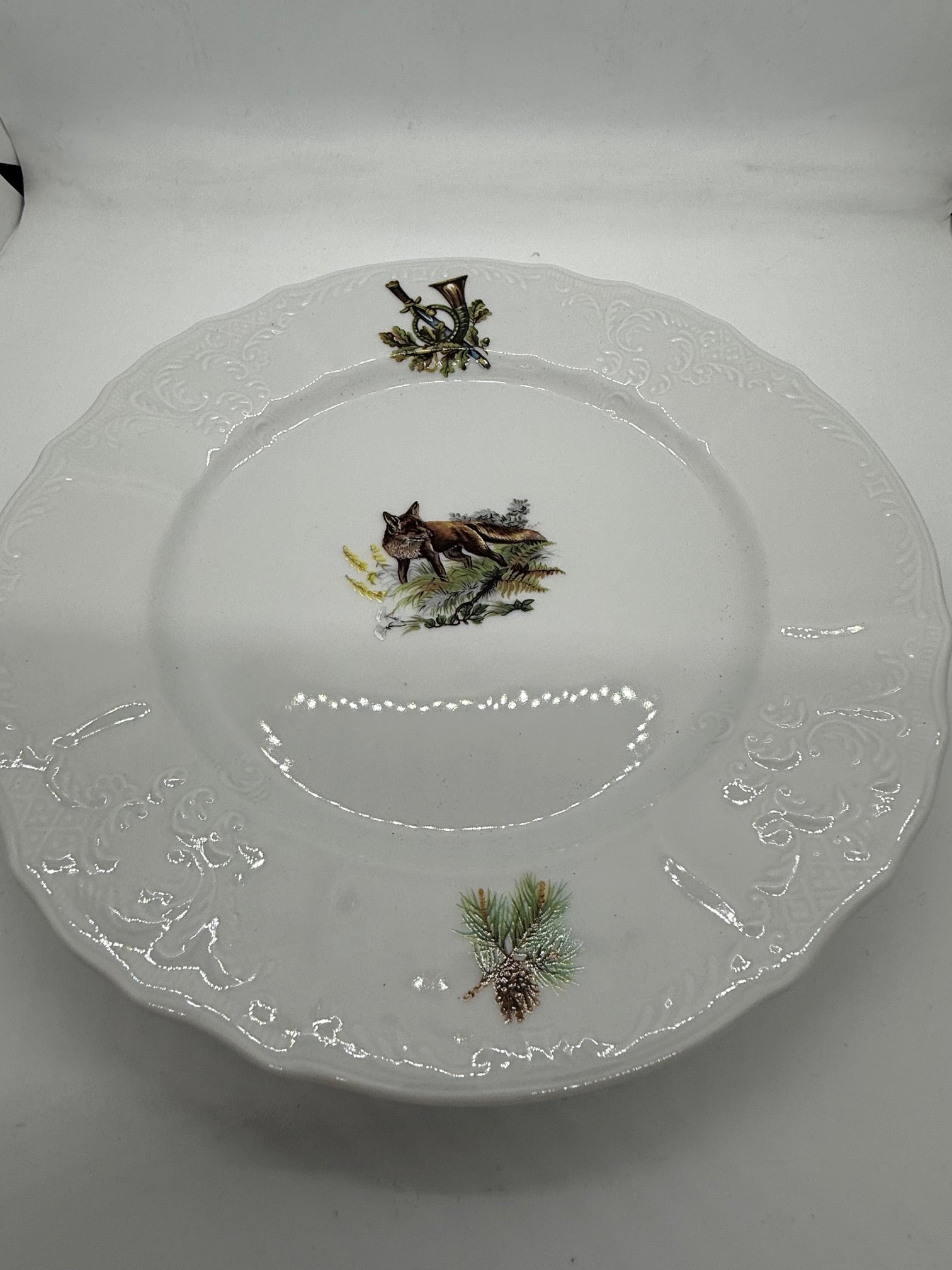 Set 18 piese farfurii ceramica motive vanatoare