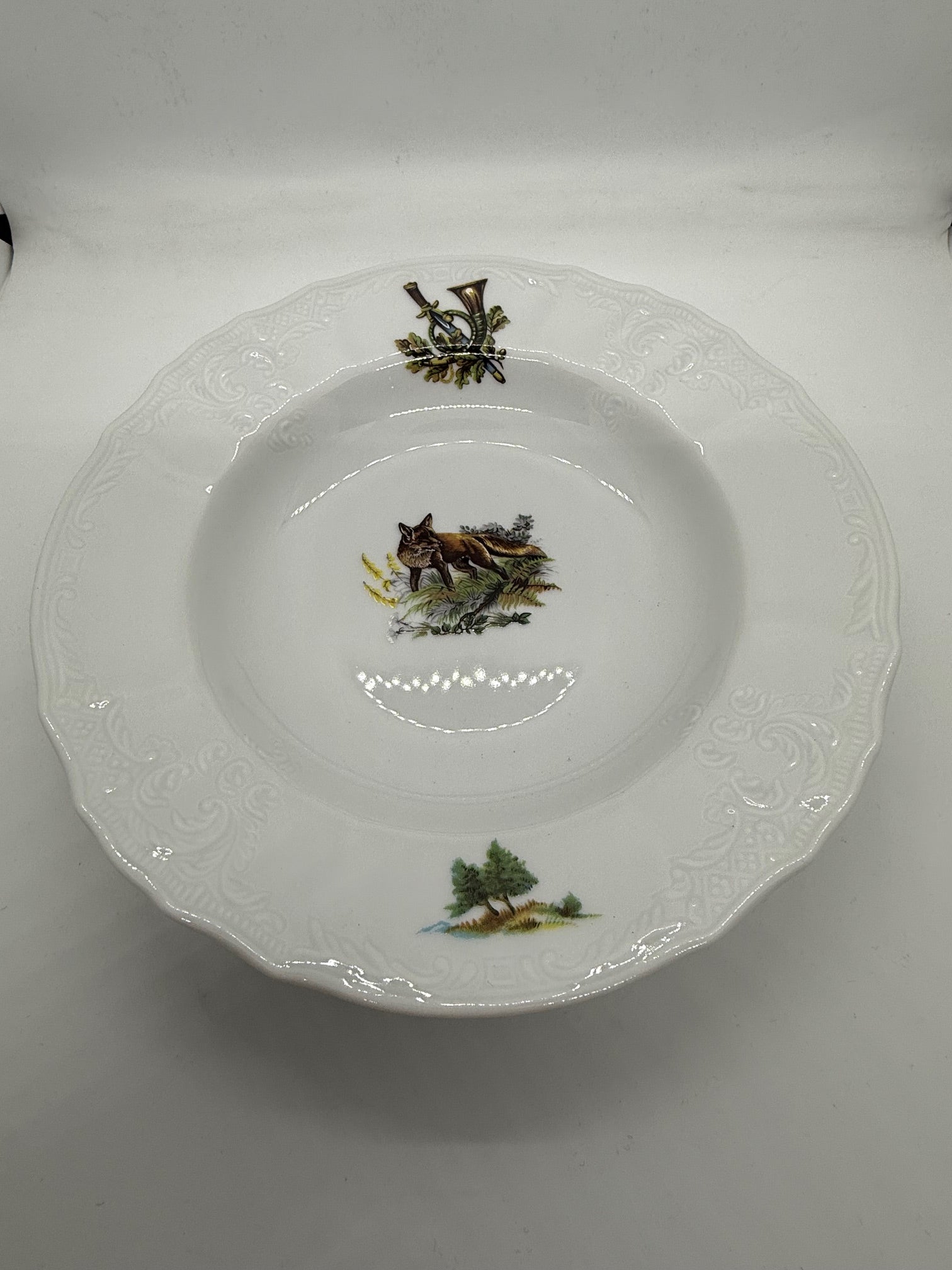 Set 18 piese farfurii ceramica motive vanatoare