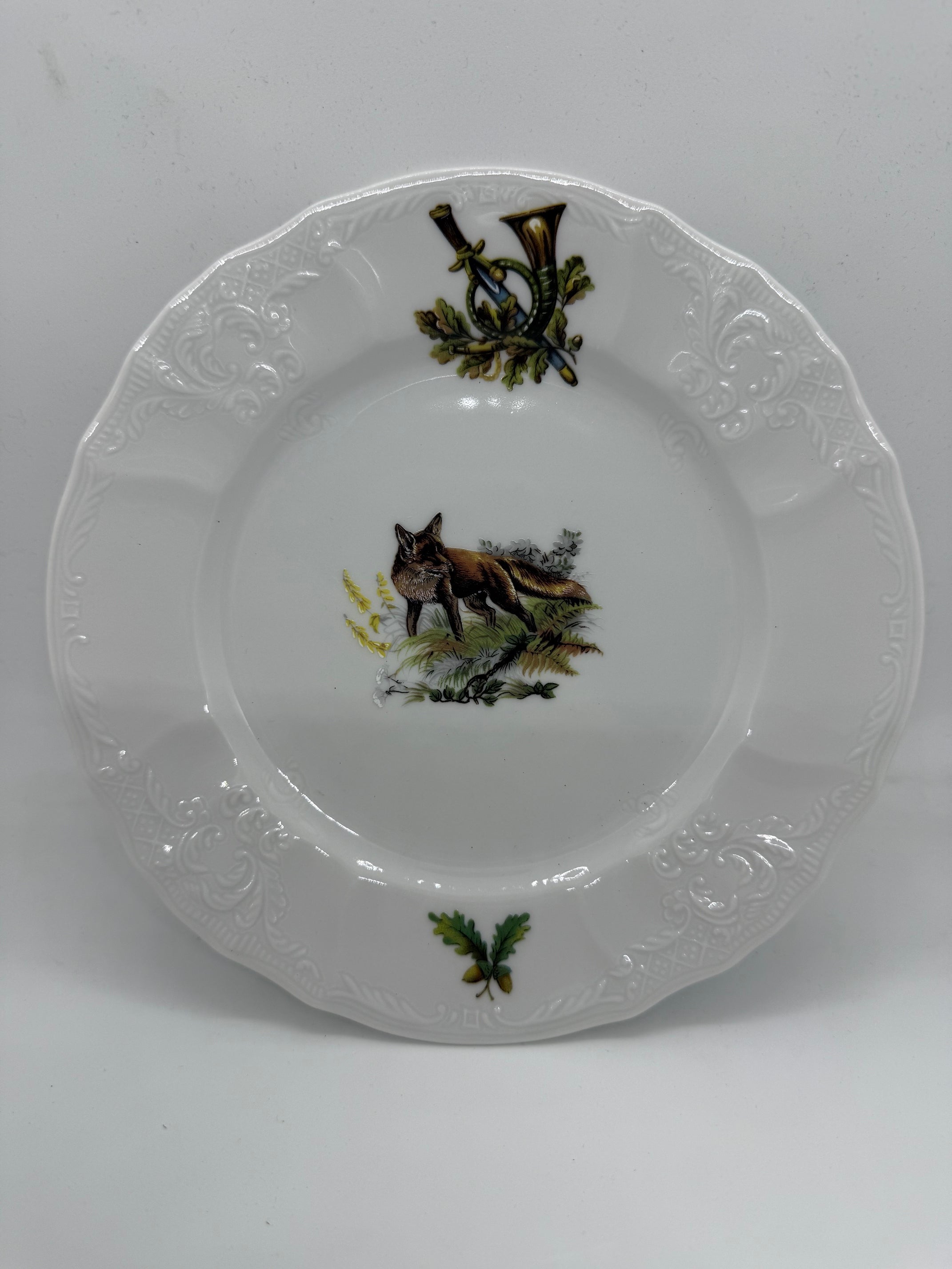 Set 18 piese farfurii ceramica motive vanatoare